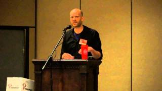 NaNoWriMo founder Chris Baty delivers the keynote at Crossroads 2012