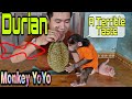Monkey YoYo JR first ate durian| Very funny reaction of Monkey when eating durian