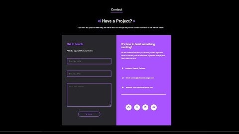 How To Make A Portfolio Website Using HTML5 And CSS3 Part 7 | Contact Section | Web Design