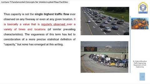 Lecture 7 Fundamental Concepts for Uninterrupted Flow Facilities