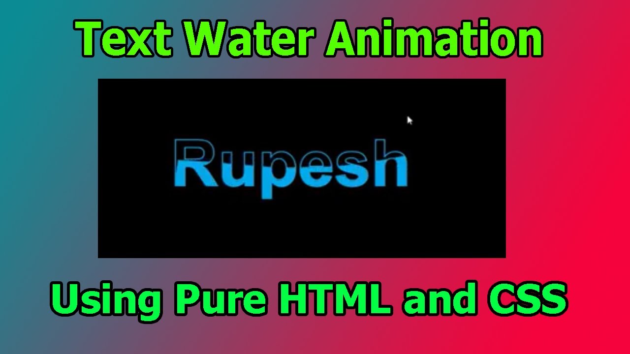 How To Make Water Animation Using Html and CSS. - YouTube