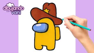 COMO DIBUJAR AMONG US VAQUERO - COMO DIBUJAR AMONG US FACIL - HOW TO DRAW AMONG US CHARACTERS