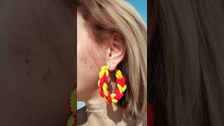 DIY✨ Earrings using regular rubber bands🌈 Серьги из ярких резинок! #cute #vuralvideo #diy #earrings