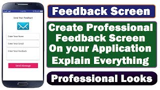 How to Create Feedback Screen in Application | Professional Looks Application | Riyan Talks