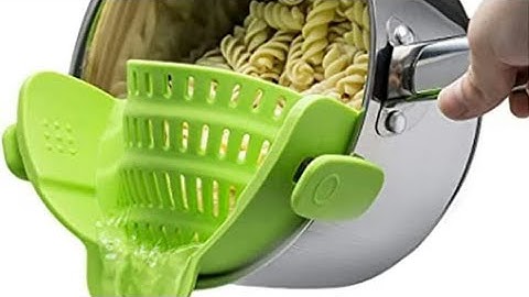 Kitchen Gizmo Snap N Strain Pot Strainer and Pasta Strainer - Adjustable Silicone Clip On Strainer