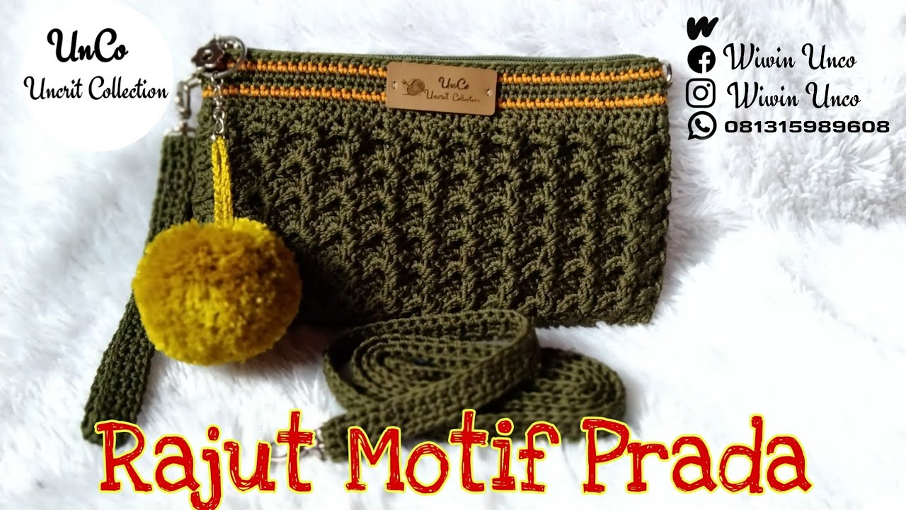 Tas Rajut Simple Motif Prada ll Rajut Prada ll Crochet Prada @WiwinUnCo