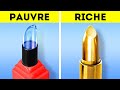 RICHE VS PAUVRE ! INCROYABLES ASTUCES ET GADGETS DE BEAUTÉ