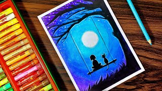 Dream Scenery for Beginners with Oil Pastel - Step by Step Dream Scenery for Beginners with Oil Pastel - Step by Step