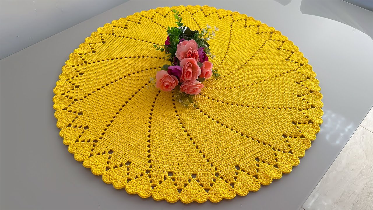 BASE DE CROCHÊ redonda para tapetão centro de mesa e mais PASSO A PASSO