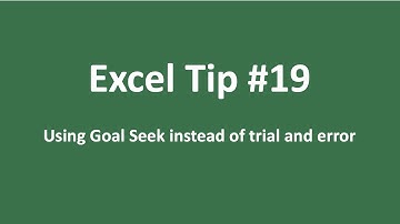 Using Goal seek instead of trial and error