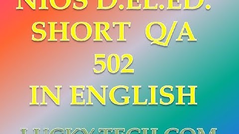 NIOS DRLED  502 SHORT ANSWER IN ENGLISH