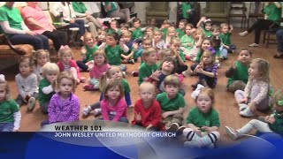 Rob Fowler visits students at John Wesley United Methodist Day School
