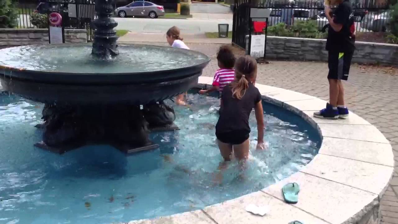 Kids playing in fountain YouTube