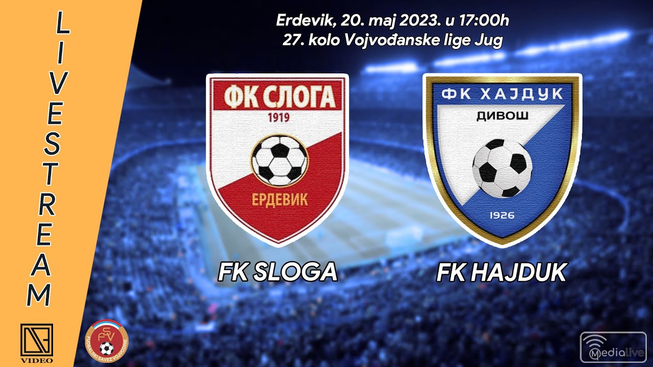FK SLOGA Erdevik - FK HAJDUK Divoš (Full match Livestream) [20.05.2023.]