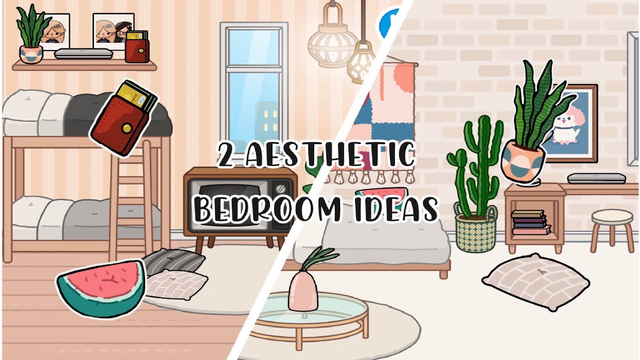 Aesthetic bedroom ideas toca boca/toca life world YouTube