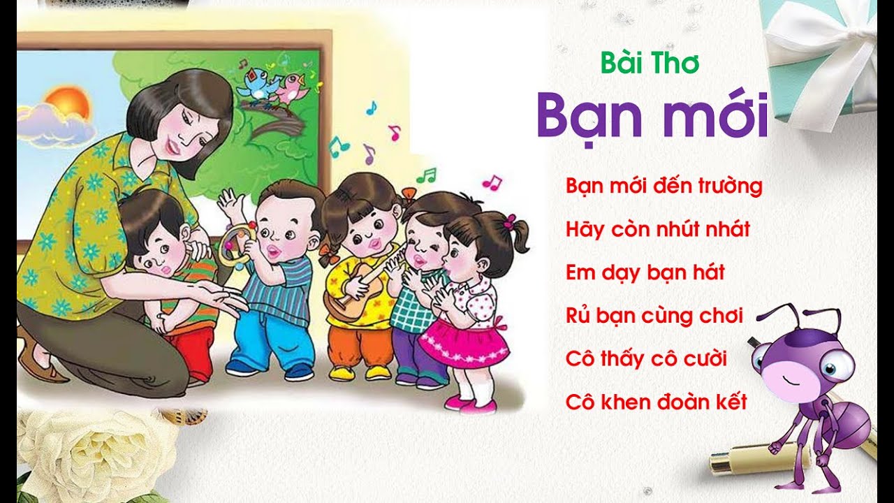 Dạy trẻ học bài thơ Bạn mới |Mầm TuTu - YouTube