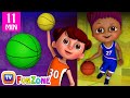 Learn colors with basketball  kids play with colorful playing balls  chuchu tv funzone games