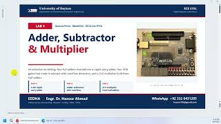 4-Bit Adder, Subtractor & 2×2 Multiplier in Verilog | in Quartus + DE10-Lite (ECE 215L Lab 4)