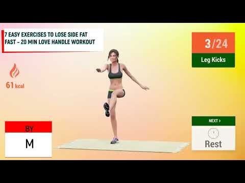 7 EASY EXERCISES TO LOSE SIDE FAT FAST – 20 MIN LOVE HANDLE WORKOUT/7 მარტივი სავარჯიშო გვერდებზე
