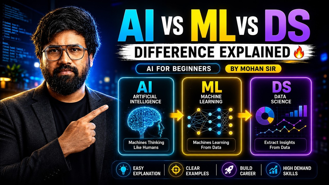 AI vs Machine Learning vs Data Science Explained 🔥 Complete Beginner Guide 2026 | Mohan KTK