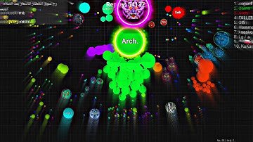 Arch Back in Blobio game  Destruction And sweep eur server #warning flash litgh  #blobio #agario 