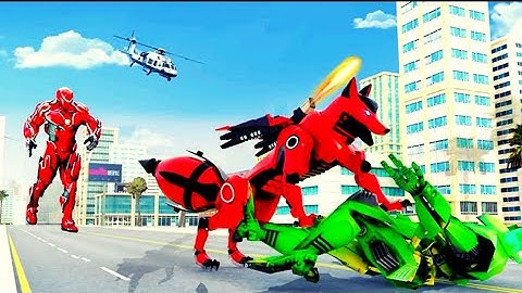 Wild Fox Transform Bike Robot Shooting: Robot Game Gameplay Walkthrough #1 (Android, IOS)