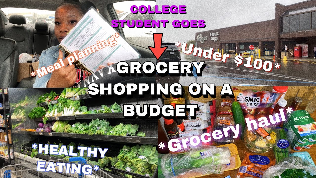 VLOG GROCERY SHOP WITH ME College student goes grocery shopping on a