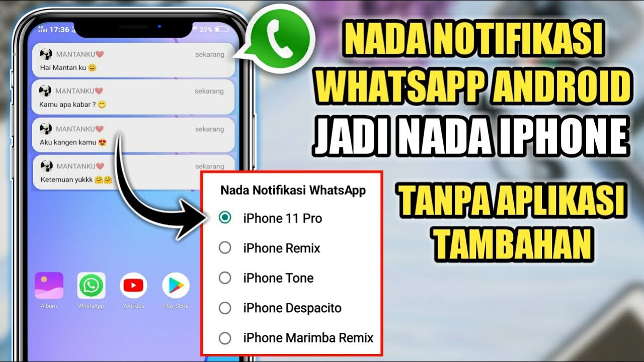 Cara Mengganti Nada Notifikasi Wa Seperti Iphone Tanpa Aplikasi | Trik