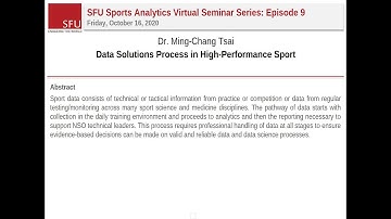 SFU Sports Analytics Seminar: Data Solutions Process in High-Performance Sport