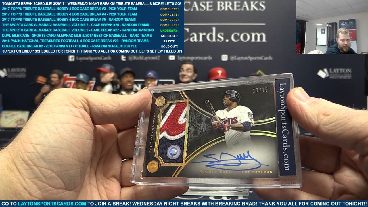 The Sports Card Almanac Baseball Volume 2 Case Break 27 RANDOM