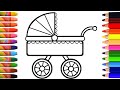 How to draw a baby stroller |drawing stroller | drawing for kids