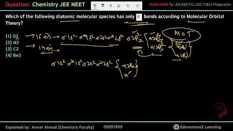 Which of the following diatomic molecularspecies has only  bonds according to Molecular Orbital The
