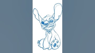 Stitch - Lilo and stitch Timelapse in Procreate #shorts #liloandstitch