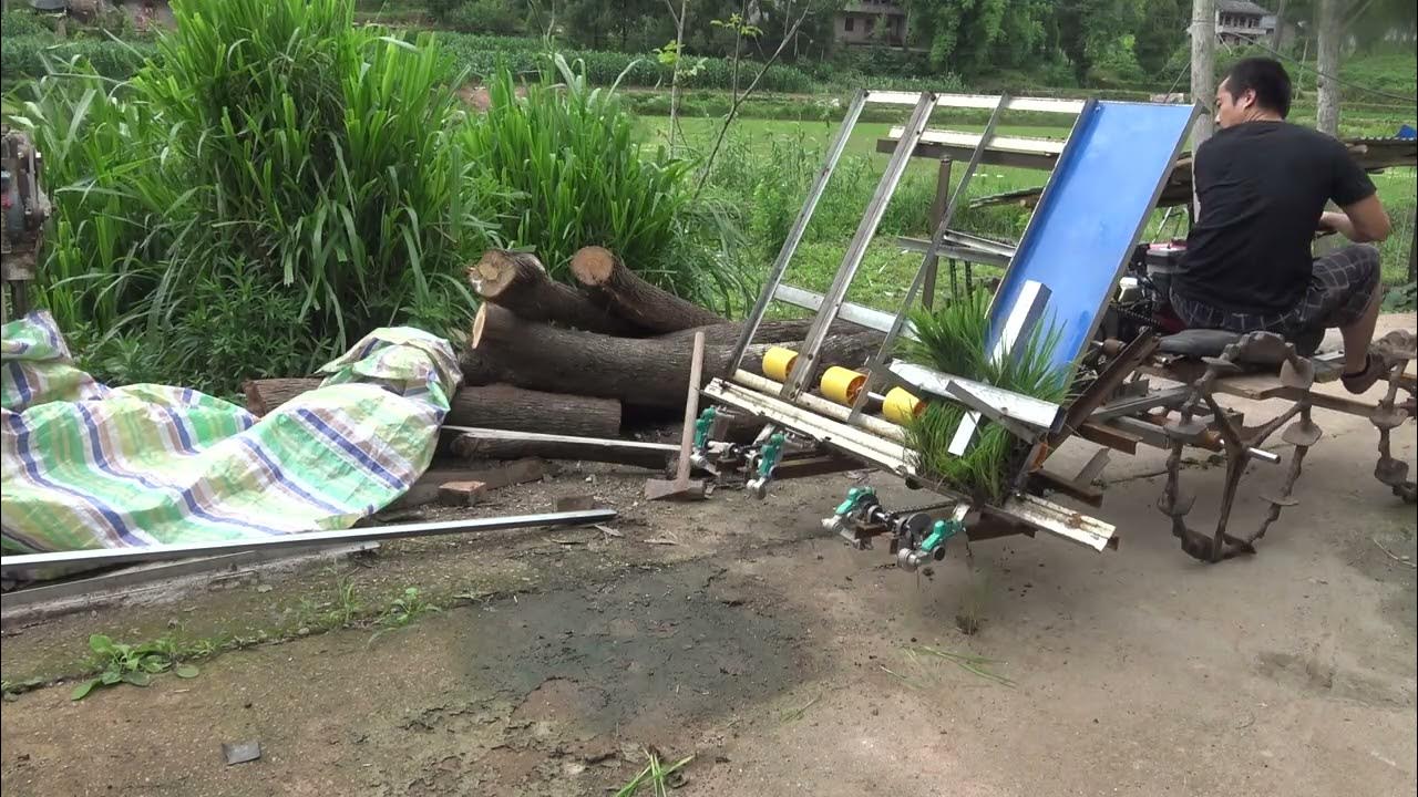homemade rice transplanter part9, replace belt drive with chain drive YouTube