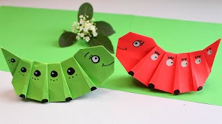 DIY Оригами Гусеница из бумаги /Как сделать бумажную Гусеницу /Поделки из бумаги