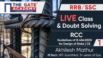 Guidelines of IS456:2000 for Design of Slab (Part-1) of RCC | RRB/SSC Live Lectures