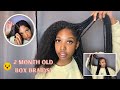 Taking Out My 2 Month Old Box Braids | My Hair Grew! + Removing Build up