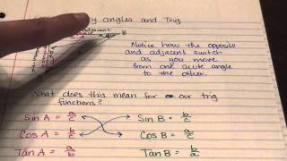Complementary angles in trig