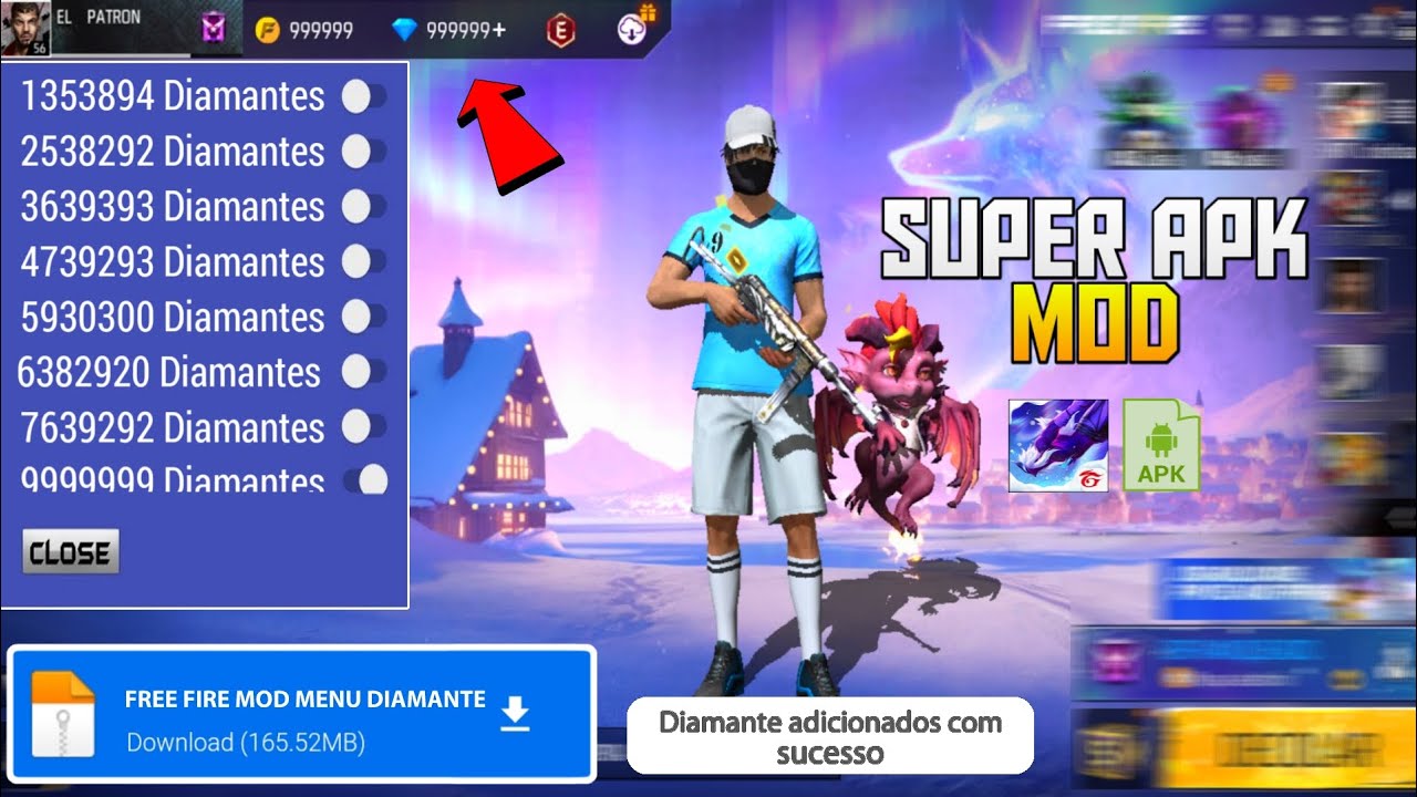 MELHOR FREE FIRE APK MOD DIAMANTE INFINITO NOVO MOD LINK DIRETO MOD ...