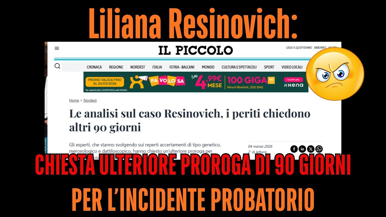 LILIANA RESINOVICH: CHIESTA ULTERIORE PROROGA DI 90 GIORNI PER INCIDENTE PROBATORIO!