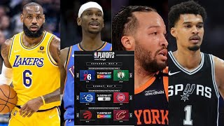 NBA PLAYOFFS ANALYSIS:CELTIC RAPTORS,CAVS TIED,WOLVES,OKC,SPURS,LAKERS,KNICKS THROUGH TO SEMIS