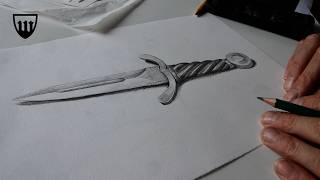 Bladesmith ASMR • Sketching a Medieval Dagger (Pencil Sounds, No Talking)