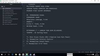 Full Kuliah VB .NET - 01 Setting Panel Visual Studio 2015 (Pemrograman Visual) Update