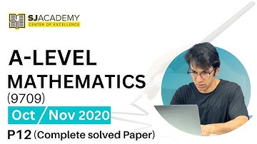 As Level Math |Oct/Nov|9709|2020| P12| Complete Solved Paper