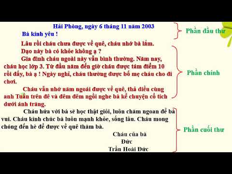 Lớp 3 - Tuần 10 - Quê hương - Tập viết thư và phong bì thư