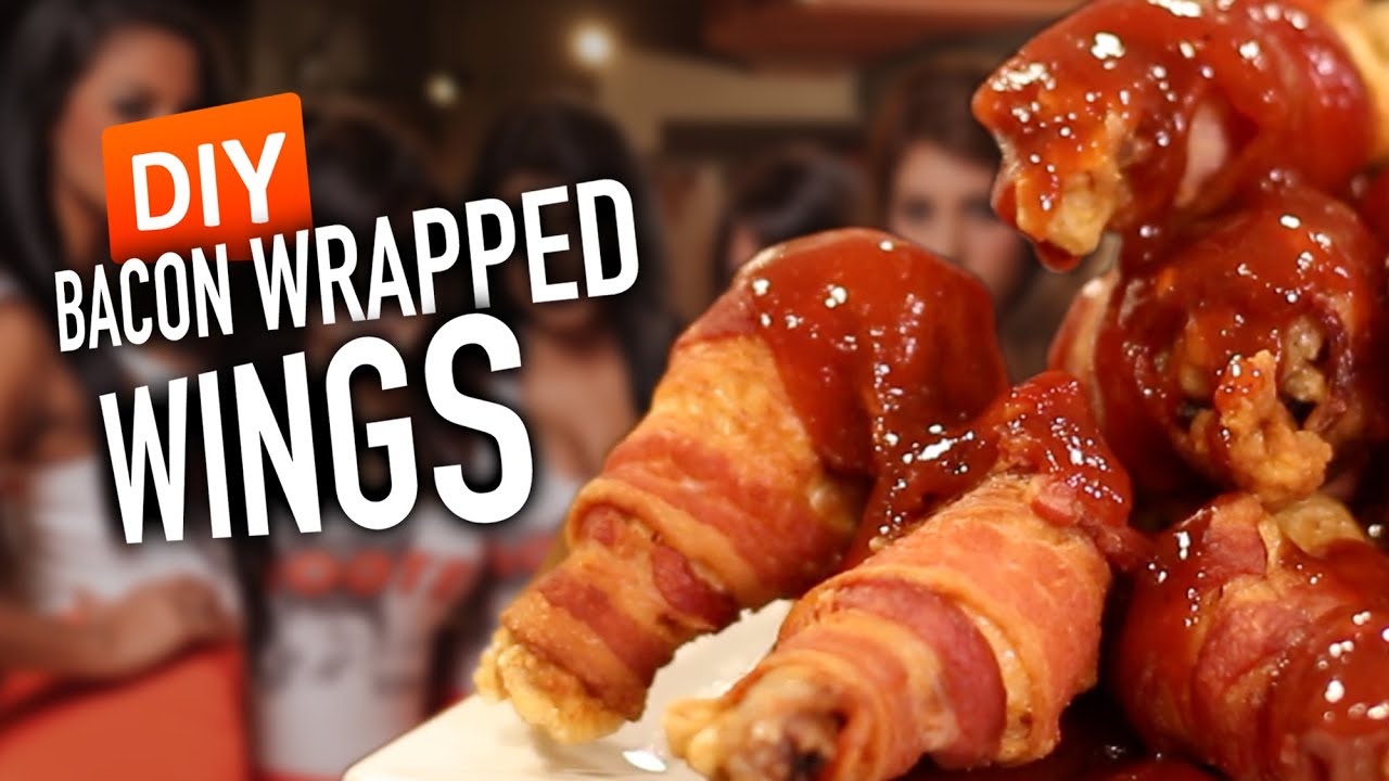 DIY HOOTERS Bacon Wrapped Wings | HellthyJunkFood