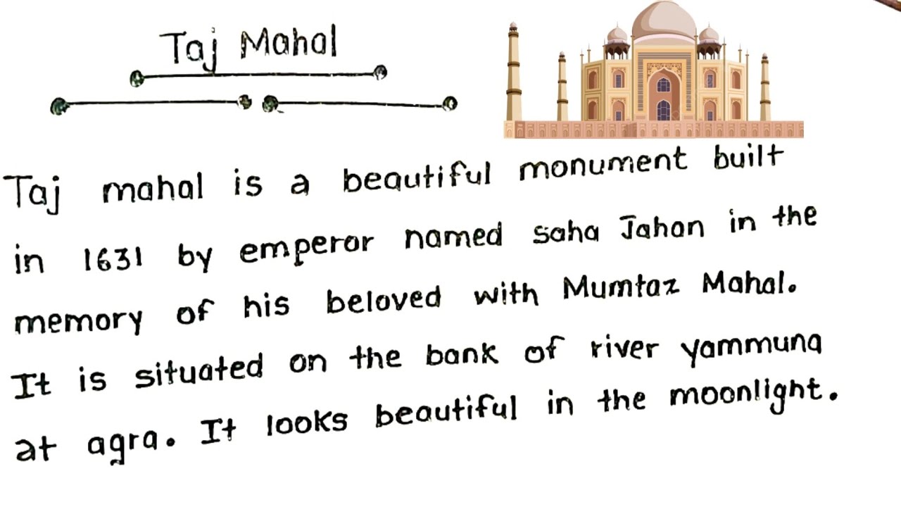 Taj Mahal Essay In English || Essay On Taj MahalIn English || - YouTube