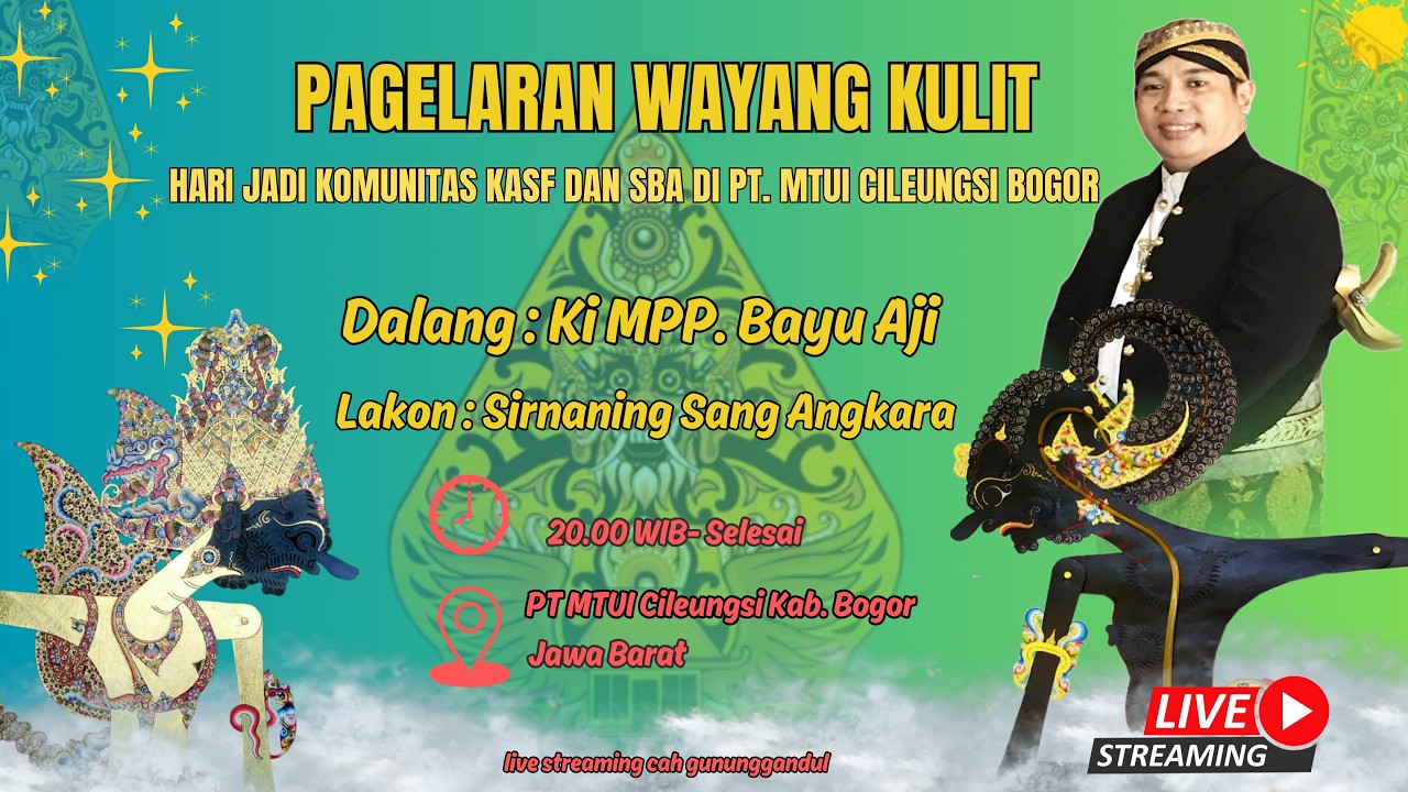 WAYANG KULIT HARI JADI KOMINITAS KI ANOM SUROTO FANS CLUB DAN SEDULUR BAYU AJI DI PT MTUI CILEUNGSI