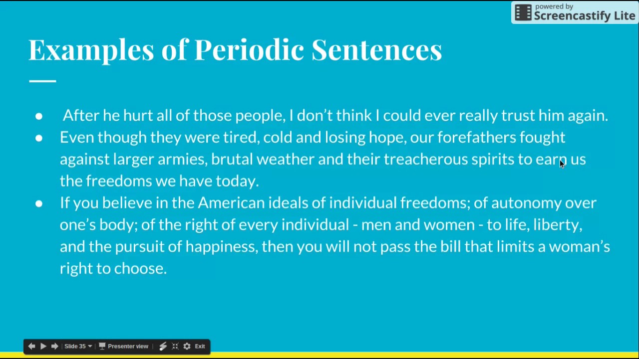 Periodic Sentence Worksheets