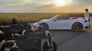 Electric Motorcycle Drag Race Episode 1 WEPED Ghost & Porsche 911